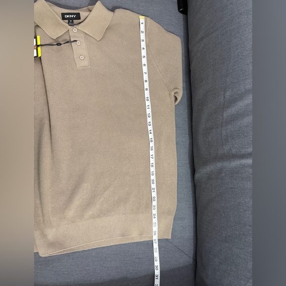 DKNY Men's Polo Shirt in Classic Tan - Picture 8 of 10